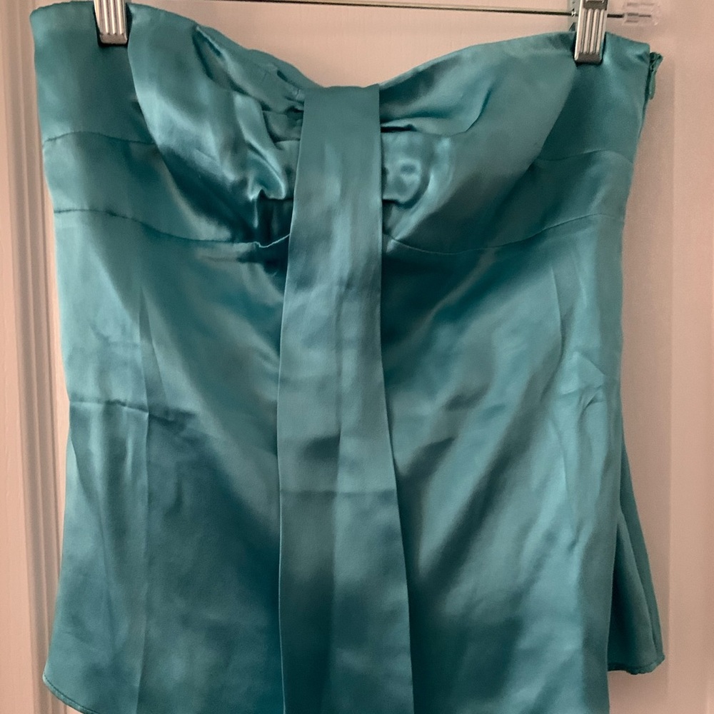 NWT LOFT Teal 100% Silk Strapless Party Top Size 2P